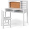Kids Wooden Desk and Chair Set with 4-tier Storage Shelves and 2 Open Drawers
